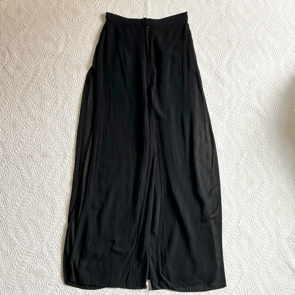 Vintage 90s CACHÉ Tadashi Shoji Black Sheer Panel Pants UK 8 US 4 / 26 Waist